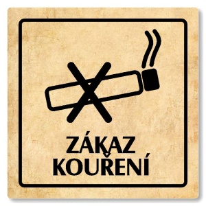 Zákaz kouření, 100x100mm, pergamen, Arizona